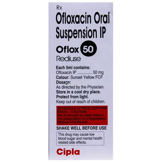 oflox 50mg rediuse syrup 60 ml